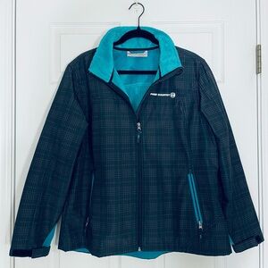 EUC | Free Country | Black & Gray Plaid Softshell Jacket